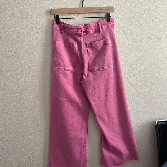 Zara Pink Flare Wide Leg Jeans - Picture 3 of 3